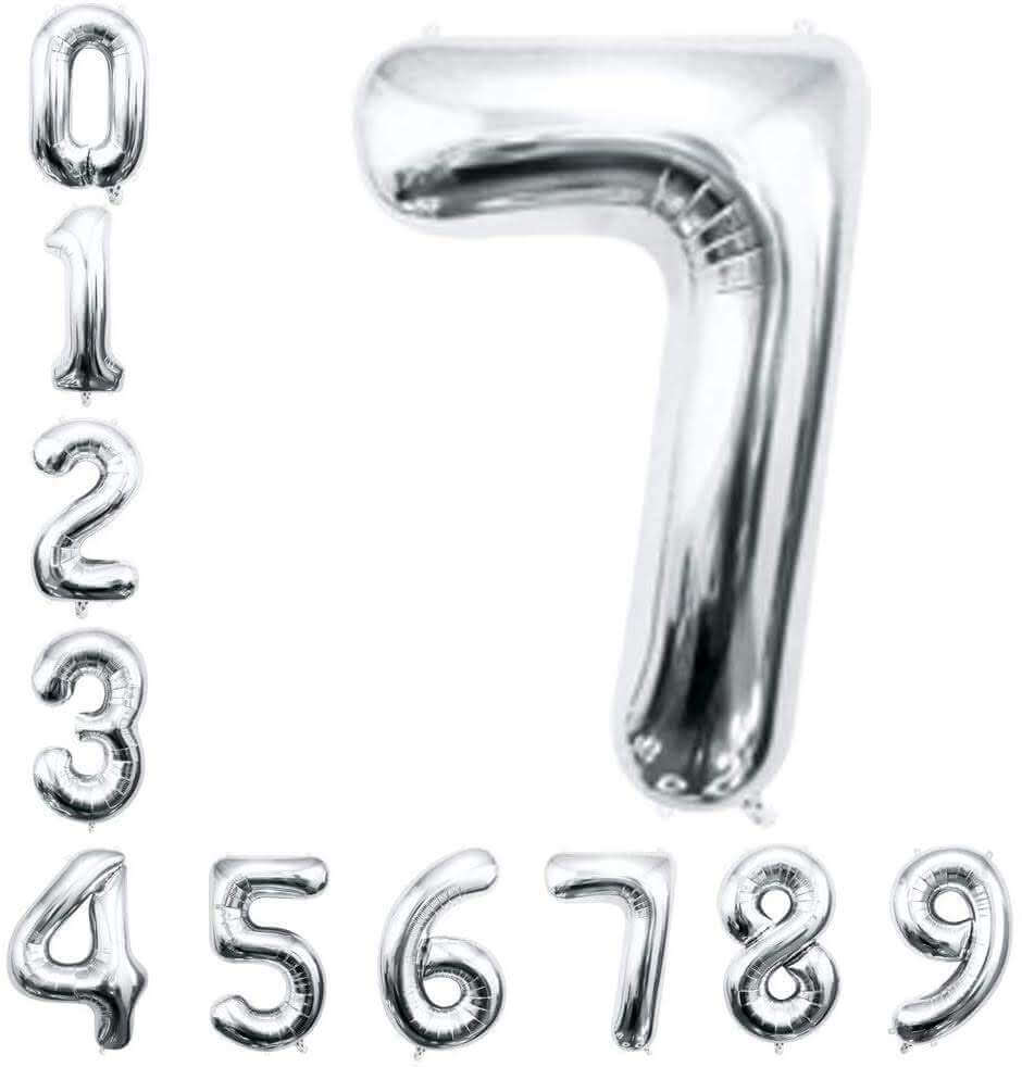 16" Numerical 7 Silver Balloon