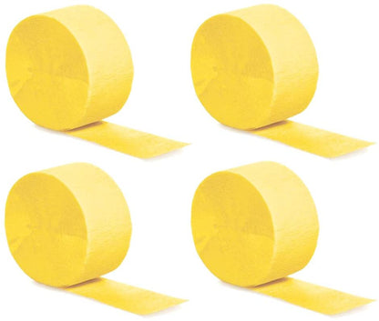 Crepe Streamers Yellow - 4PC