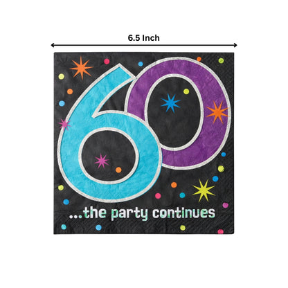 60th Birthday Lunch Napkins - Pack of 16