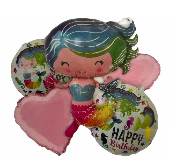 Wanna Party Mermaid Foil Balloons - Mermaid Balloon Set