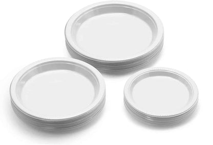 White Plastic Dessert Plates 7" - 20CT