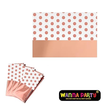 Pink Tablecover with Golden Polka Dot 54inx72in - 1PC