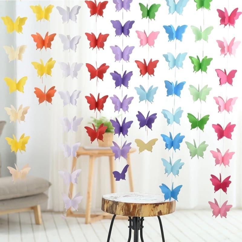 3D Butterfly Multicolor String Decoration