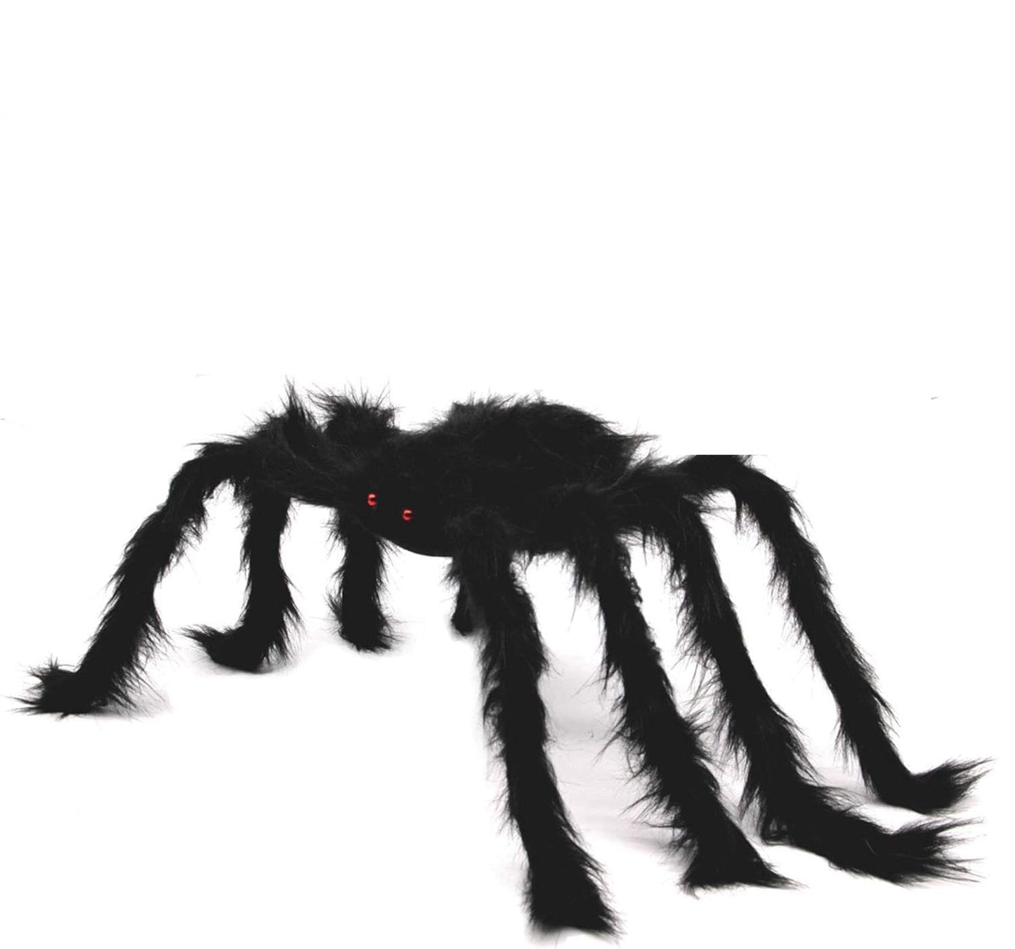 Halloween Outdoor Decorations Hairy Spider, Large Black Spider, Scary Spider with Red Eyes - 1PC