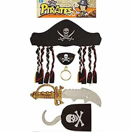 Pirate Set w/Dagger, Eye Mask, Hook