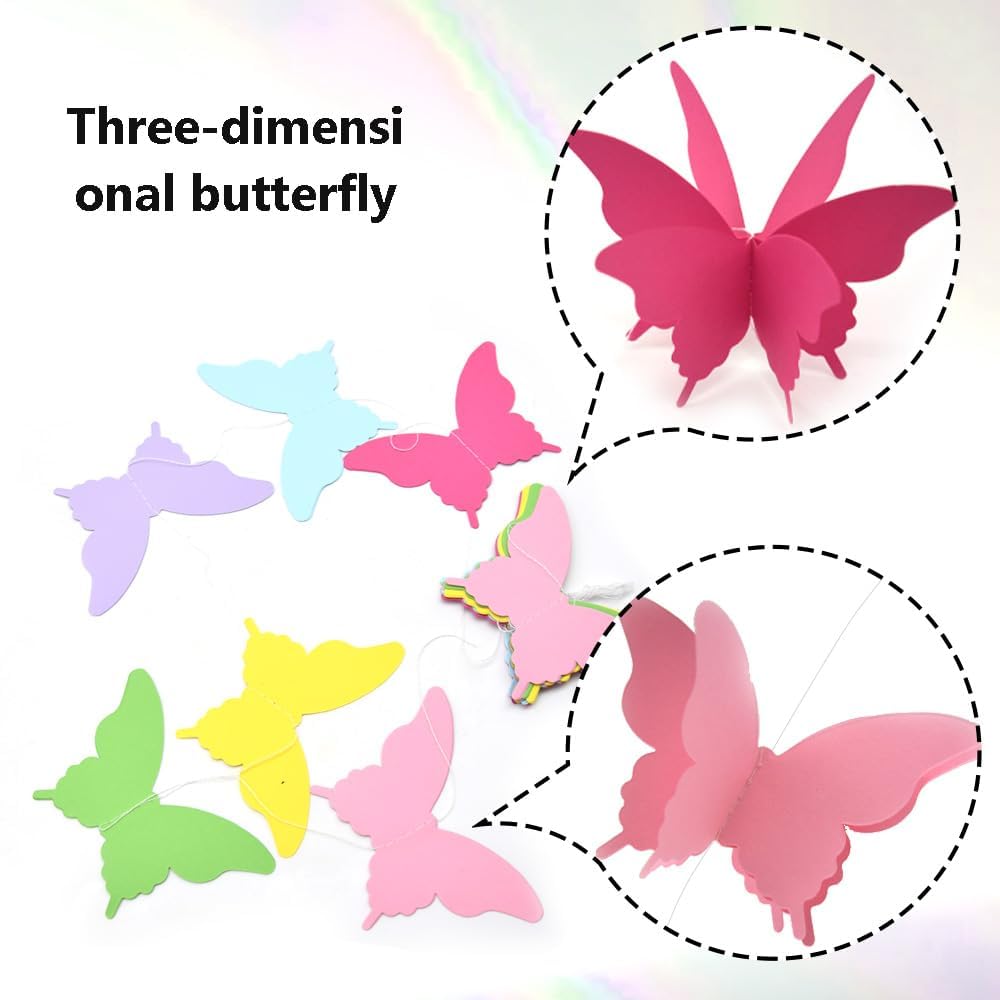 3D Butterfly Multicolor String Decoration