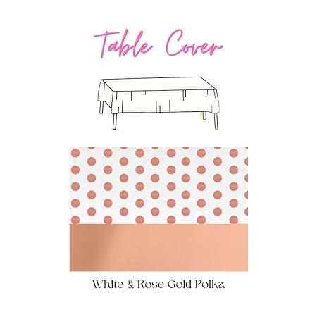 Pink Tablecover with Golden Polka Dot 54inx72in - 1PC