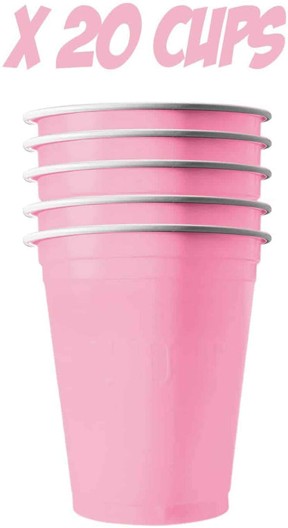 Beer Pong Cups Pink - 20PC