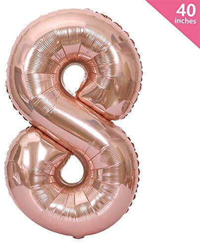 40 Numerical 8 Rose Gold Balloon