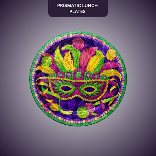 PRISMATIC LUNCH PLATES MASQUERADE PARTY 9"