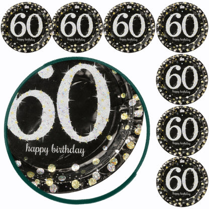 Happy 60 Birthday Party Paper Plates - 9 inches - 8PC