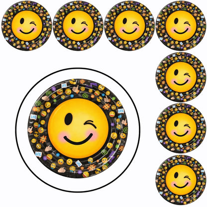 Smiley Theme Party Paper Plates - 9 inches - 8PC