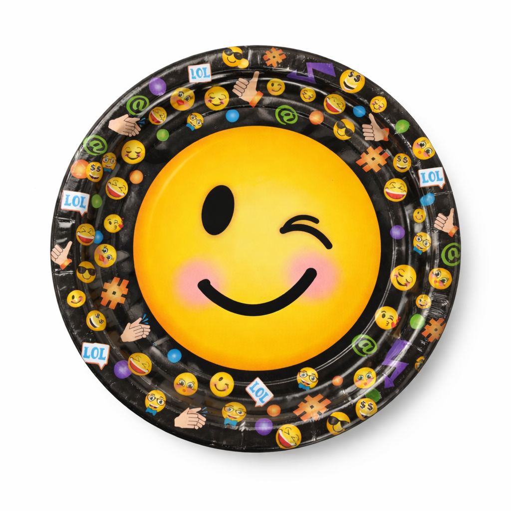 Smiley Theme Party Paper Plates - 9 inches - 8PC