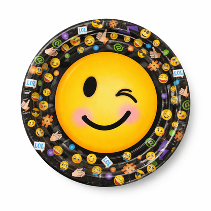 Smiley Theme Party Paper Plates - 9 inches - 8PC