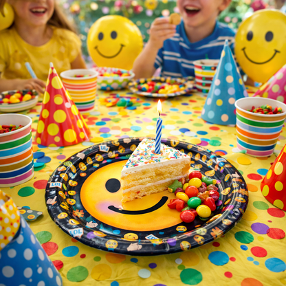 Smiley Theme Party Paper Plates - 9 inches - 8PC