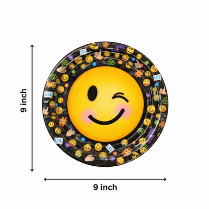 Smiley Theme Party Paper Plates - 9 inches - 8PC