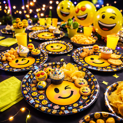 Smiley Theme Party Paper Plates - 9 inches - 8PC