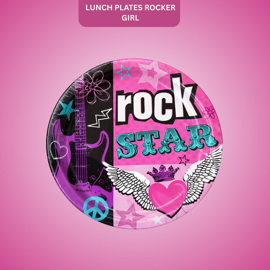 9" LUNCH PLATES ROCKER GIRL