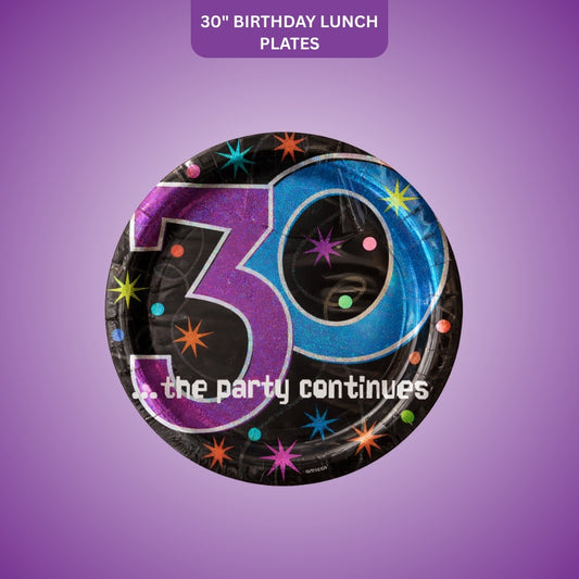 30" BRTHDAY LUNCH PLATES