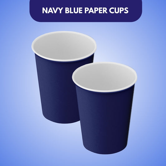 Navy Blue Paper Cups - 250ML - 8PC