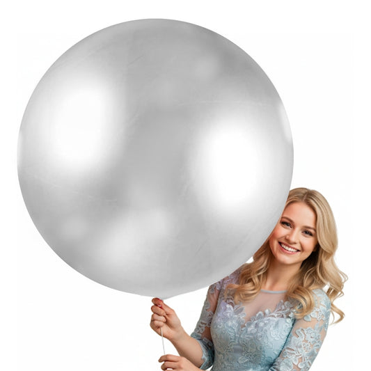 Silver Bladder Balloon - Helium Or Air Filled - 36 inches  - 1PC