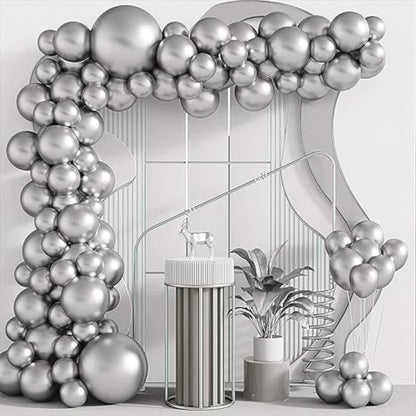 Silver Bladder Balloon - Helium Or Air Filled - 36 inches  - 1PC