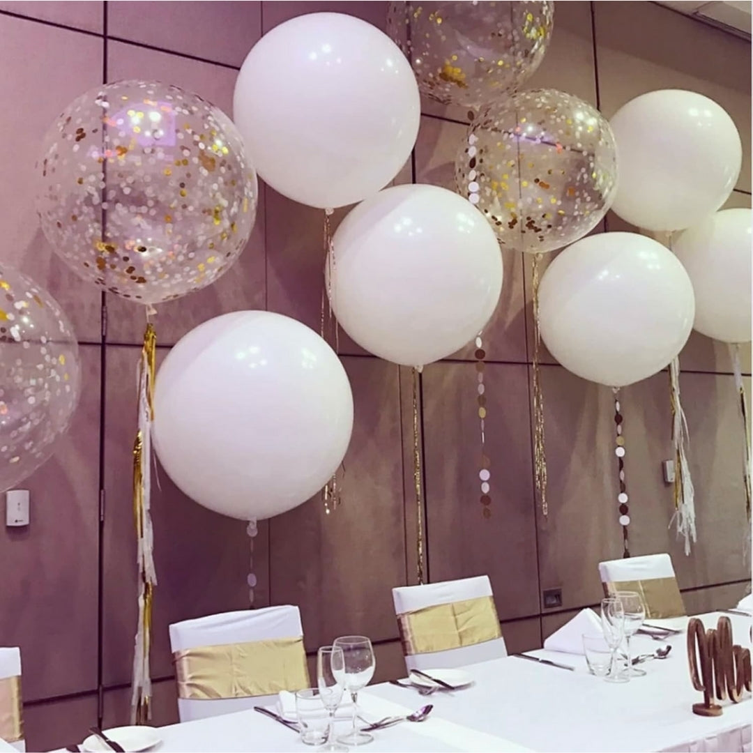 White Bladder Balloon - Helium Or Air Filled - 36 inches  - 1PC