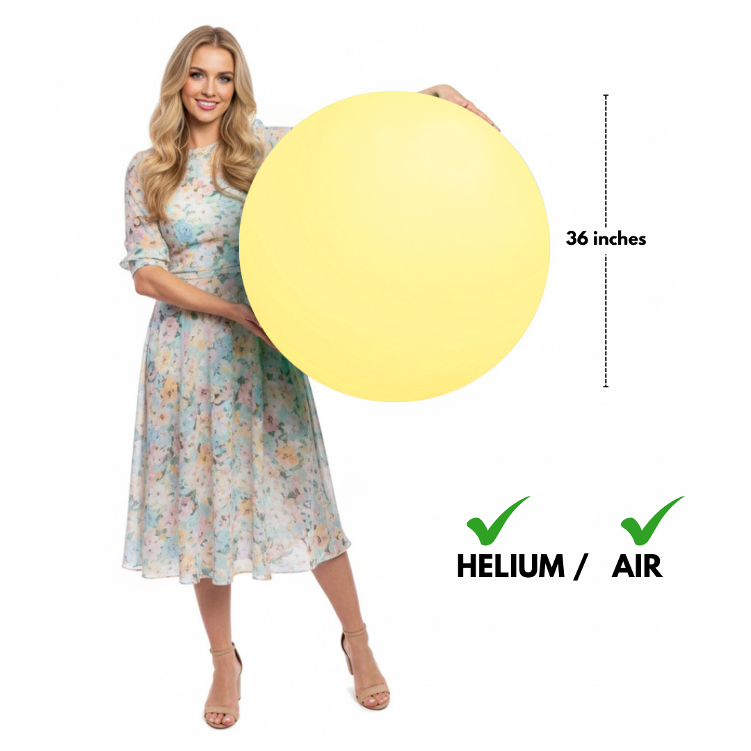 36" Pastel Yellow Bladder Balloons