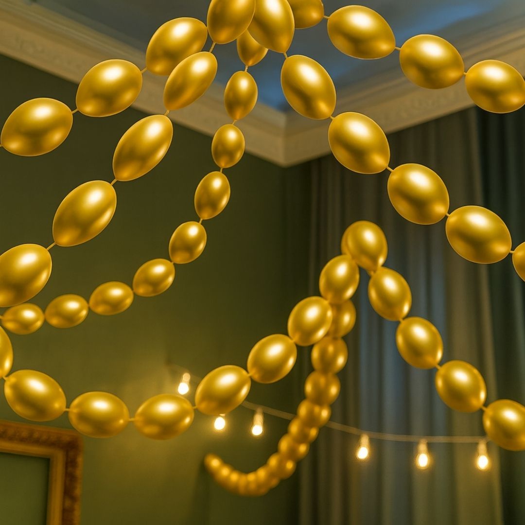 Linking Chain Balloons Metallic Gold - 12 inches - 10PC