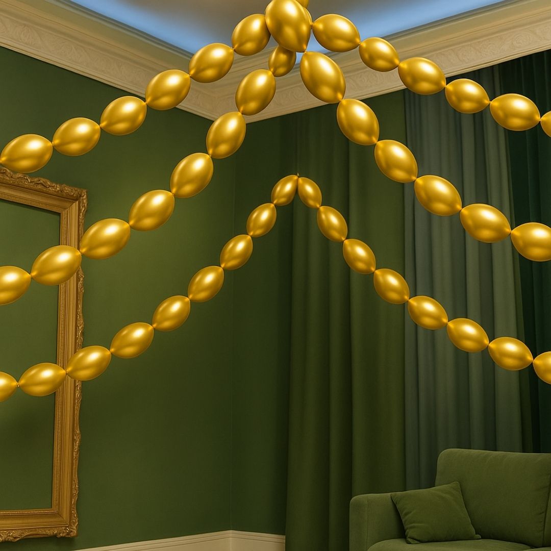 Linking Chain Balloons Metallic Gold - 12 inches - 10PC