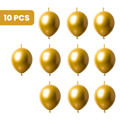 Linking Chain Balloons Metallic Gold - 12 inches - 10PC