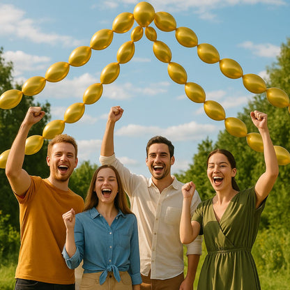 Linking Chain Balloons Metallic Gold - 12 inches - 10PC