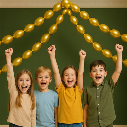 Linking Chain Balloons Metallic Gold - 12 inches - 10PC
