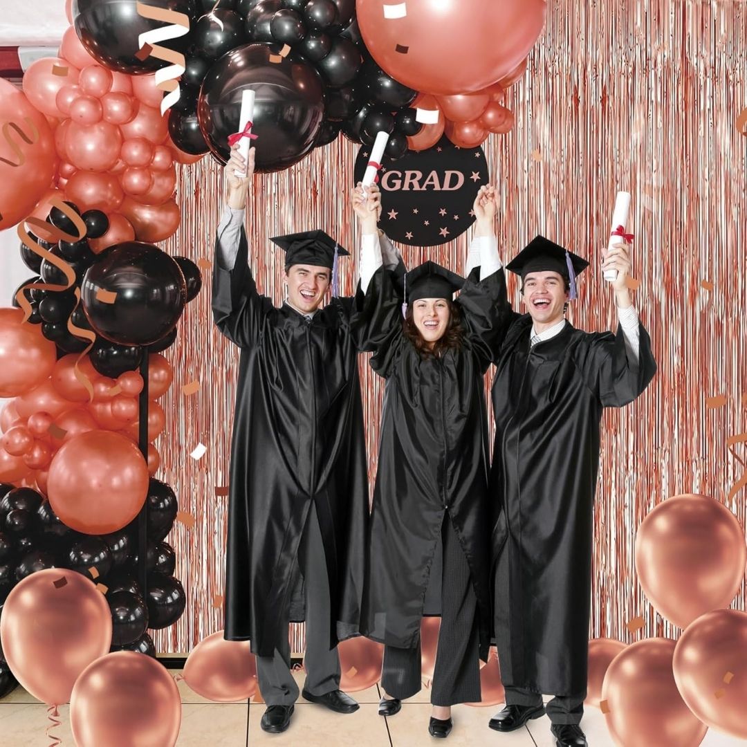 Textured Foil Rose Gold Curtain - 7FT X 3FT