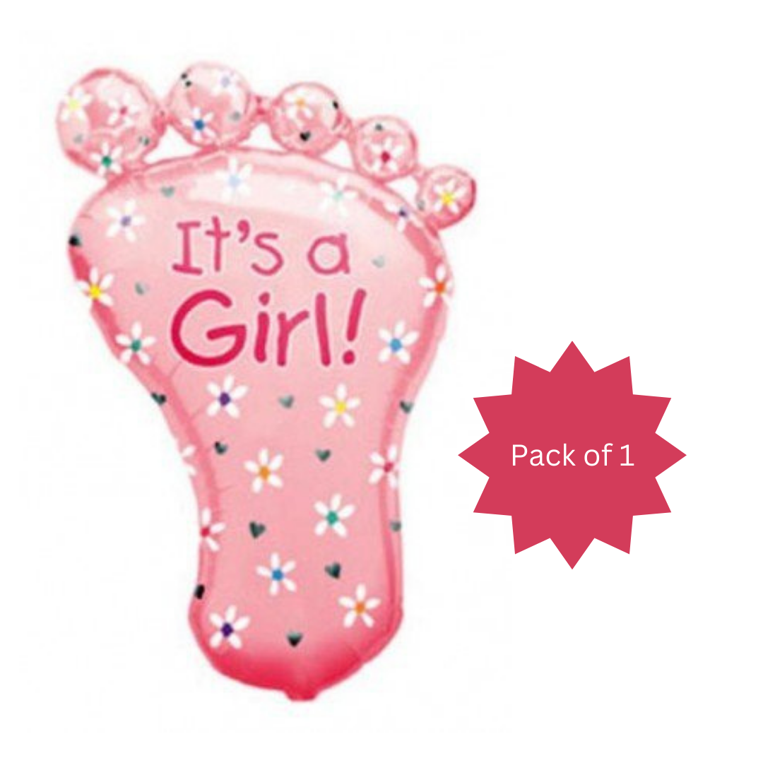 It's a Girl Large Feet Shaped Balloon 26"