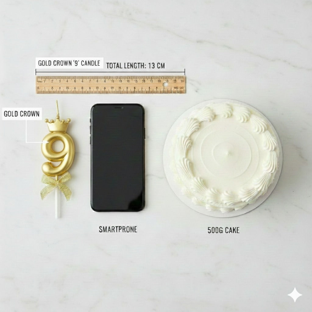 Golden Crown Numerical Candle No. 9