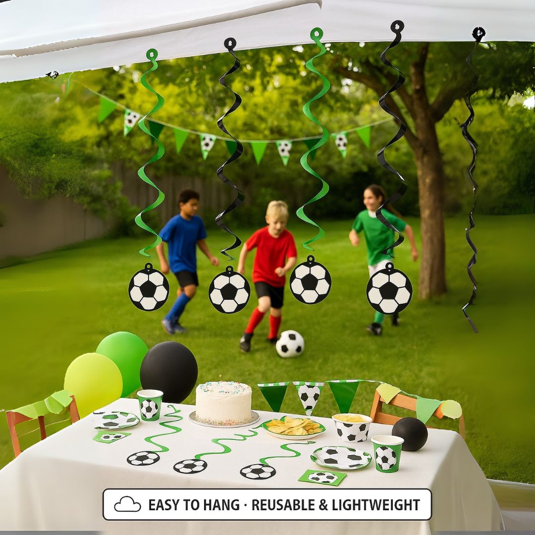 Soccer Swril Decoration - 6PC