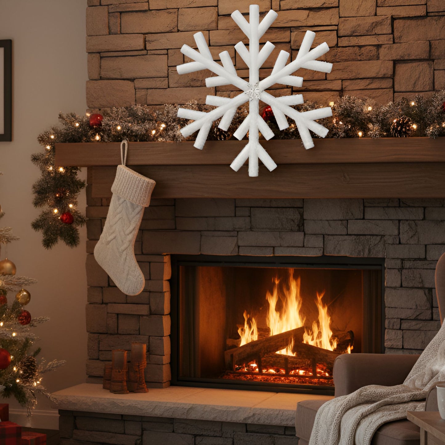 Foam Based Snow Flakes 20" - 1PC