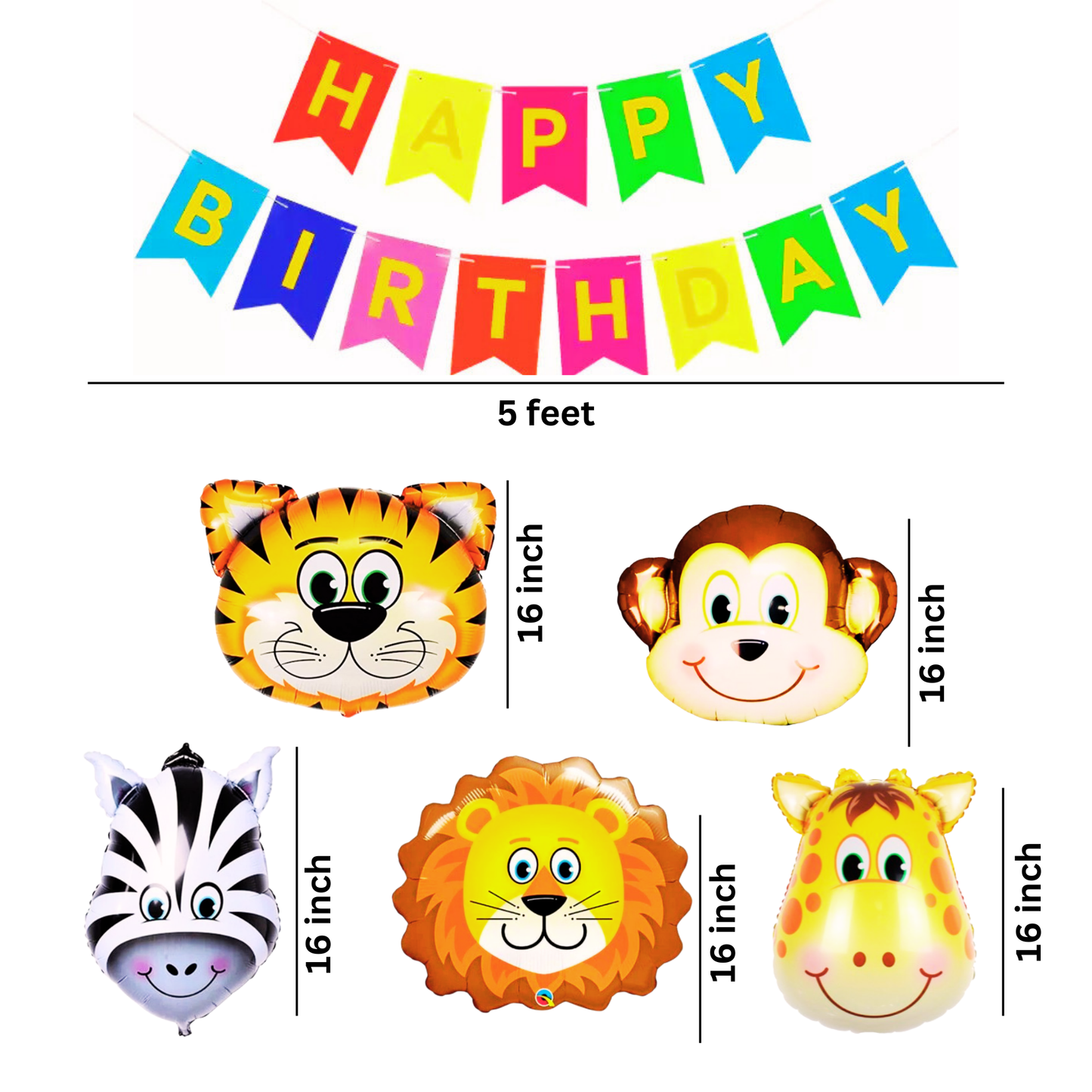 Jungle Theme Birthday Decoration Kit – 23 Pieces