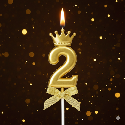 Golden Crown Numerical Candle No. 2