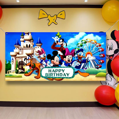 Disney Clubhouse Birthday Banner For Wall/Glass/Window Decoration - 4FT X 2FT