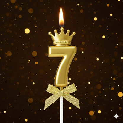 Golden Crown Numerical Candle No. 7