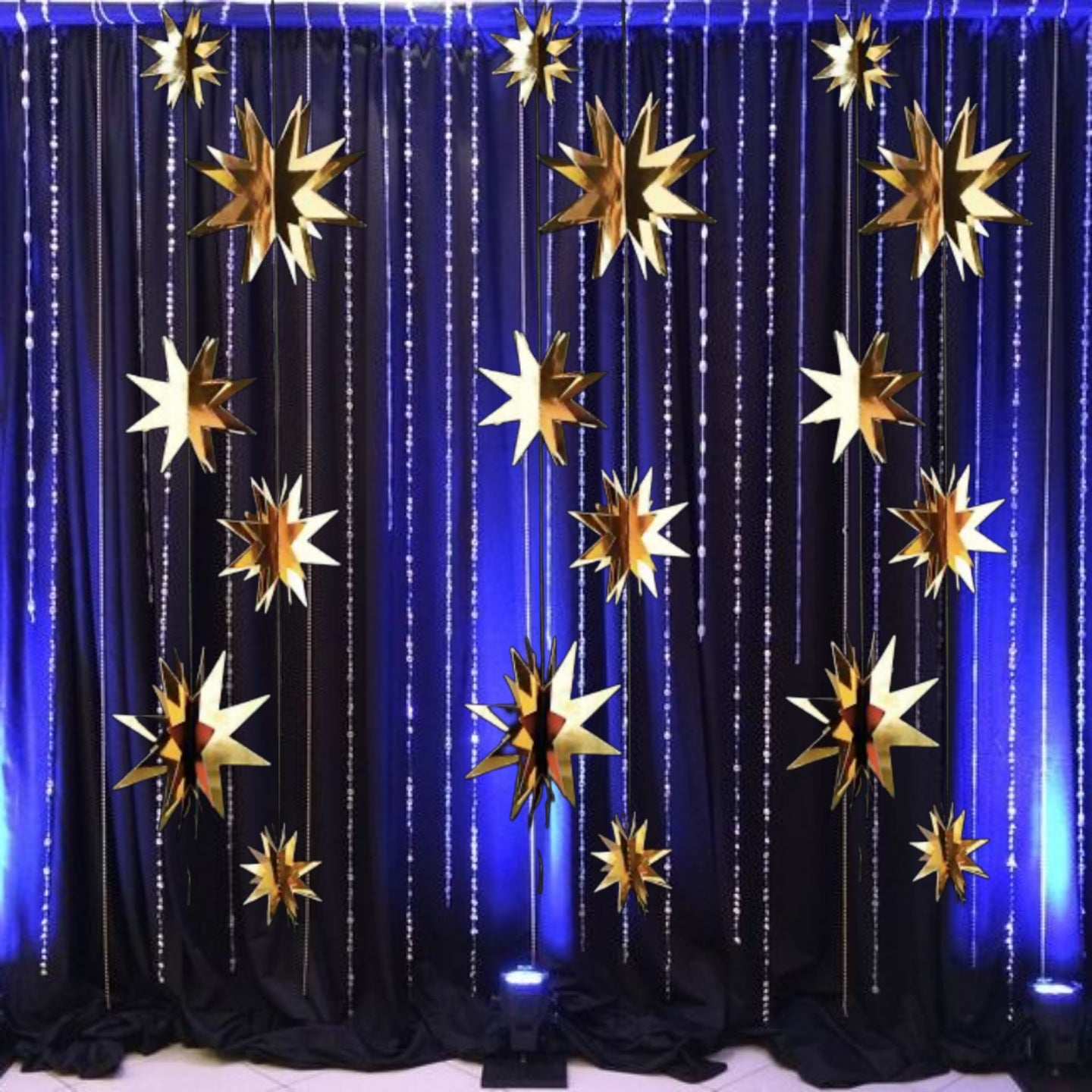 4D Golden Star Hanging - 6FT