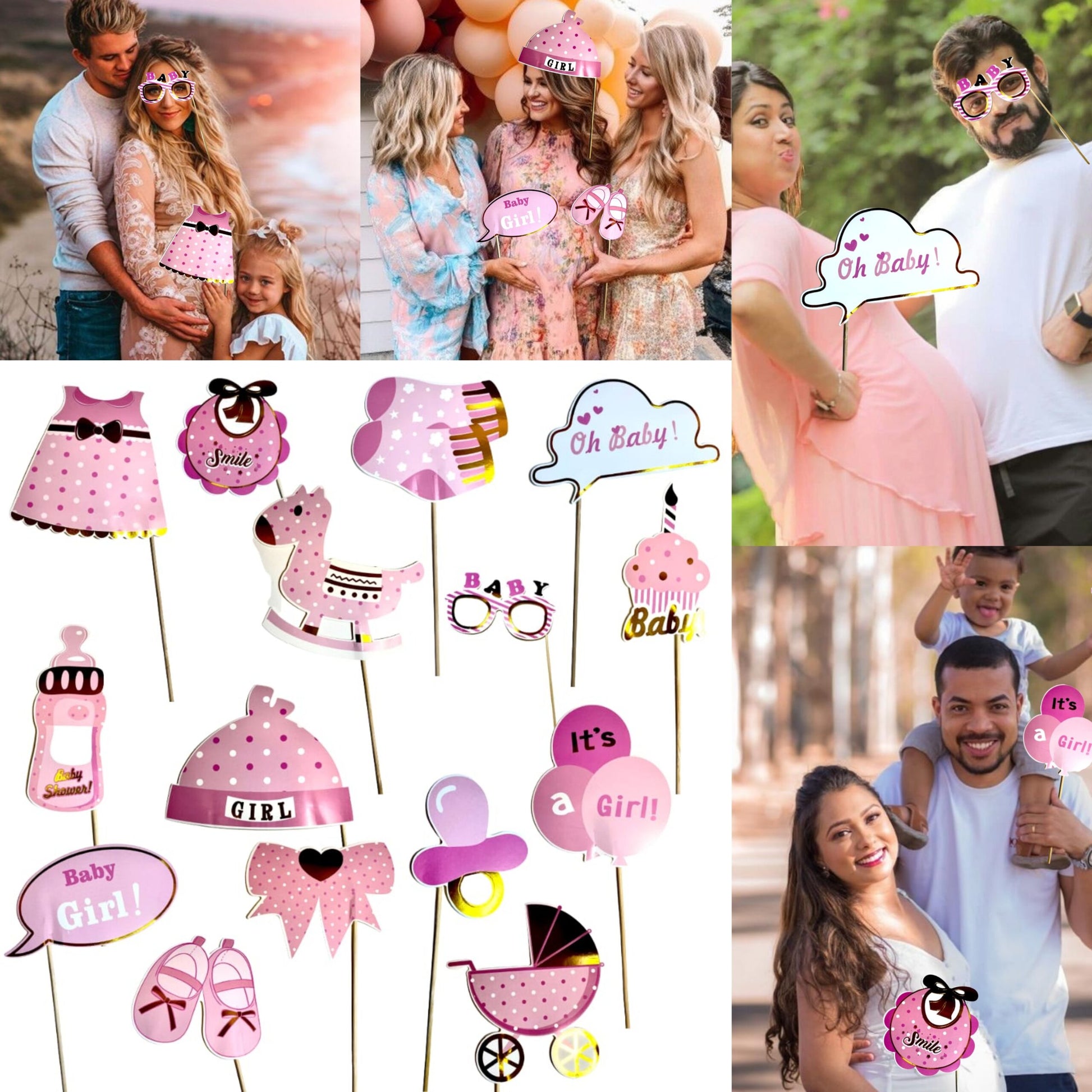 Baby Girl Arrival Photo Props- 15PC