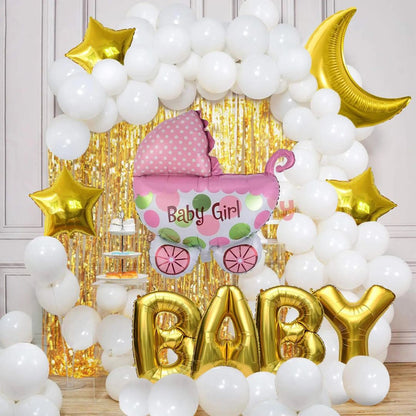 14" Baby Girl Small Balloon on Stick