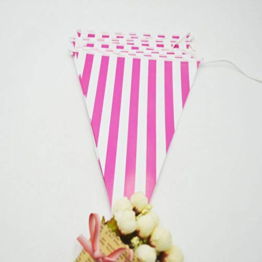 Striped Flag Buntings Pink for Carnival