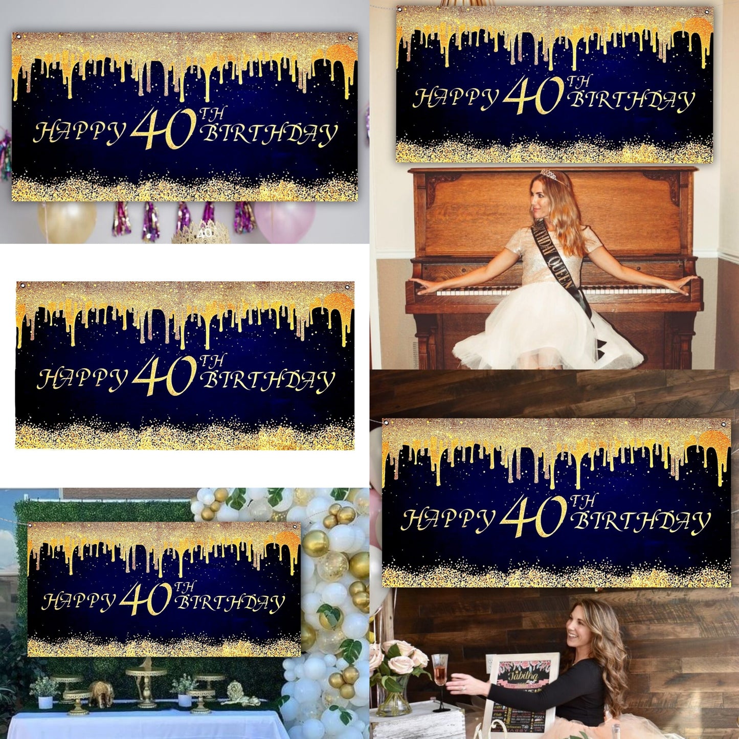 Happy 40th Birthday Banner - 4FT X 2FT