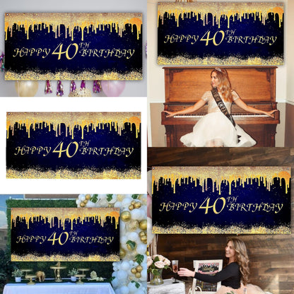 Happy 40th Birthday Banner - 4FT X 2FT