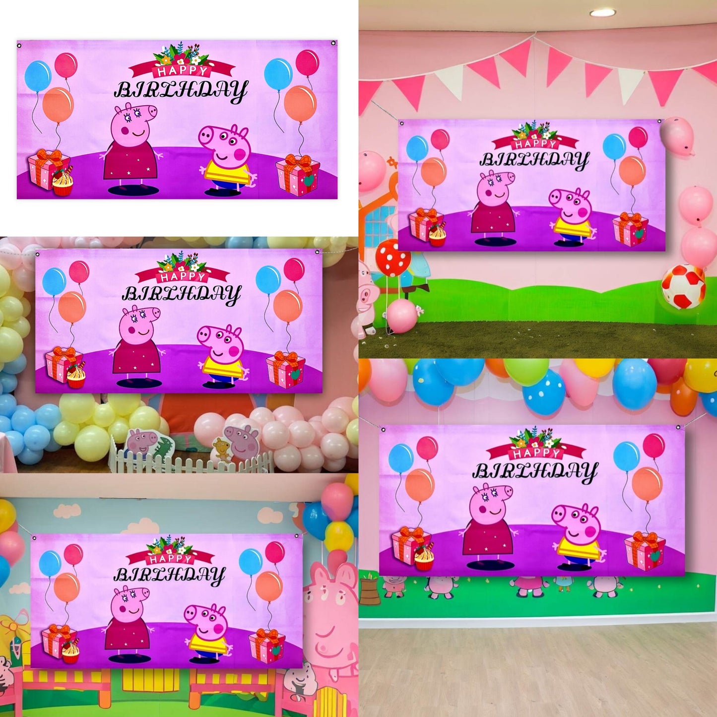 Peppa Pig Birthday Banner - 4FT X 2 FT