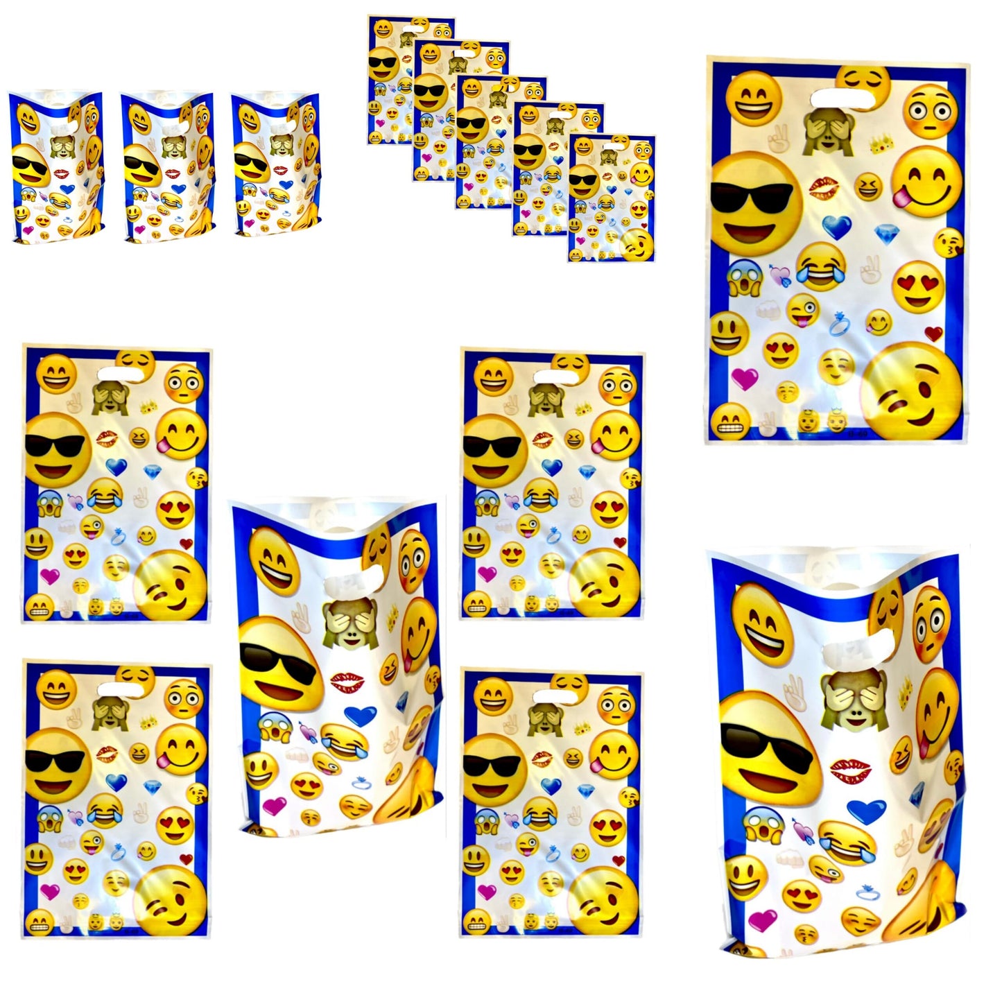 Emoji / Smiley Theme AlumInium Film Loot Bags - 10